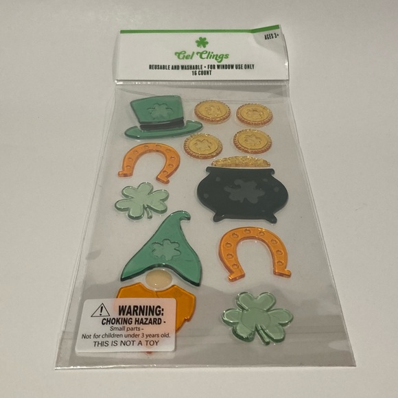 Bundle of 6 Window Gel Cling Decor for St Patty’s Day - Picture 9 of 9